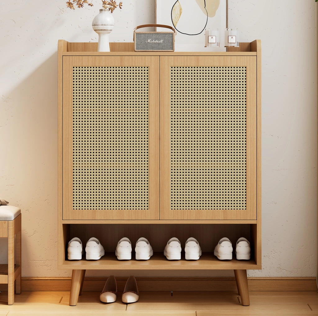 Mobile contenitore a 2 ante in rovere chiaro 80x105x35 cm