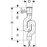 SIFONE A CHIOCCIOLA PER ACQUE PIOVANE- Diam. 110- GEBERIT- pezzi 1
