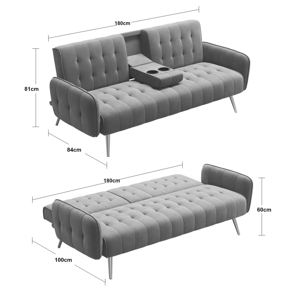 DIVANO NEW 196X81XH78CM MARRONE IN TESSUTO