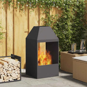 Braciere Nero 50 x 50 x 100 cm Acciaio Corten 858988
