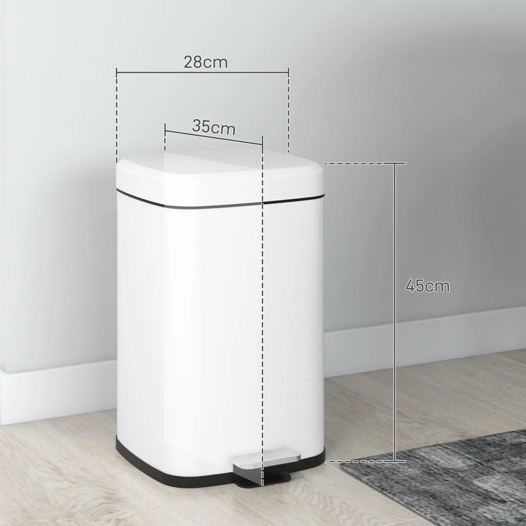 Cestino per rifiuti da cucina 20 litri ¨C zephmum ¨C bianco 28x35x45 cm