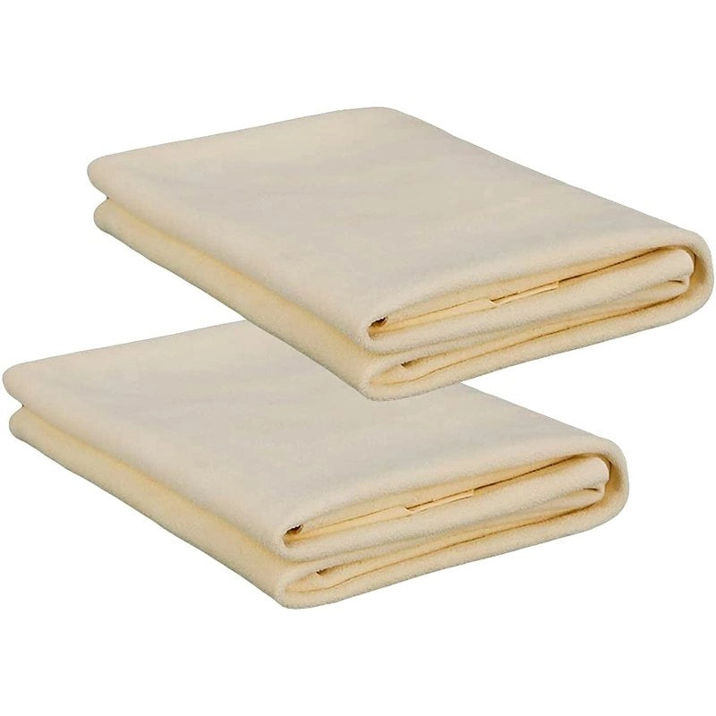 2 Pezzi Spugna Panno Vera Pelle di Daino Camoscio Scamosciata Forma Irregolare 40x50cm