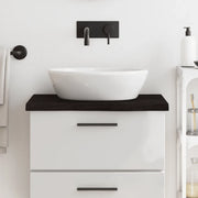 Piano Bagno Marrone Scuro 60x50x(2-4)cm Legno Massello Trattato 3156204