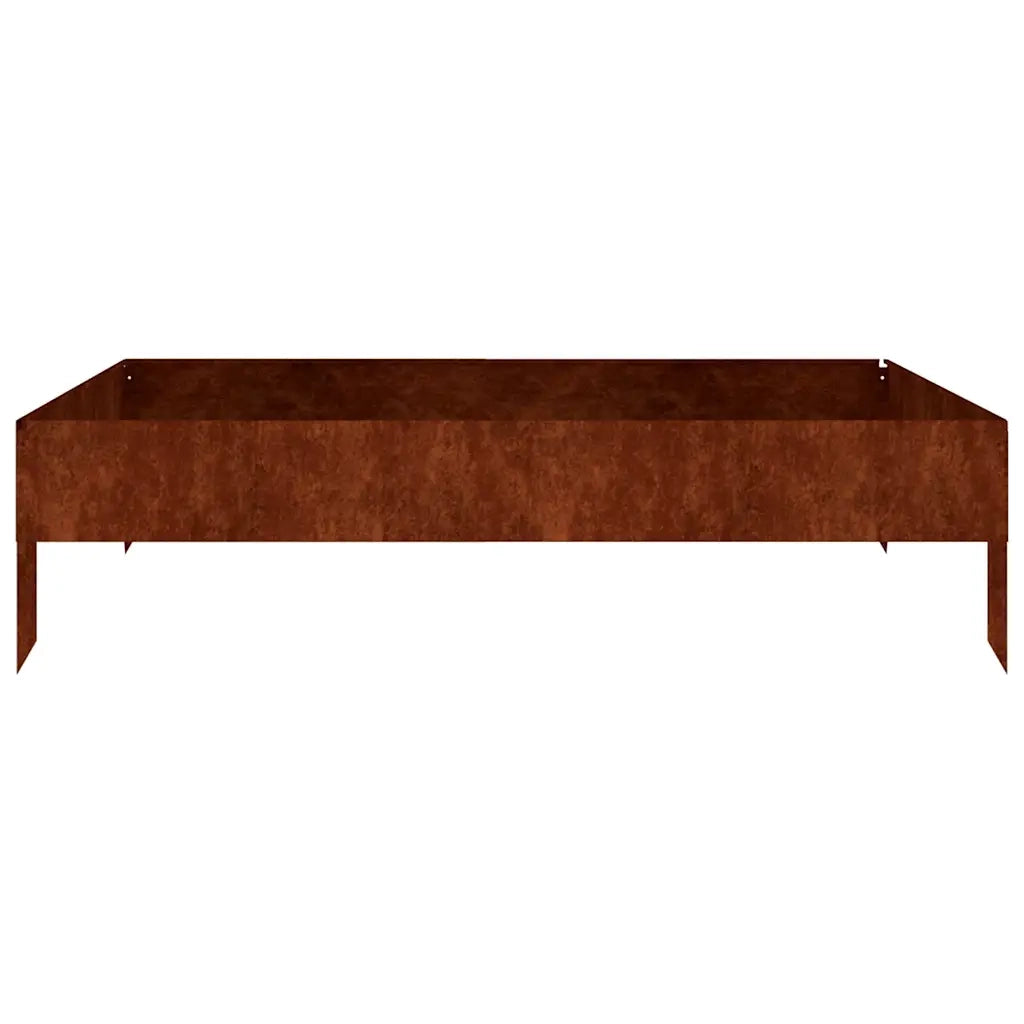 Fioriera Rialzata da Giardino 100x100x26 cm in Acciaio Corten