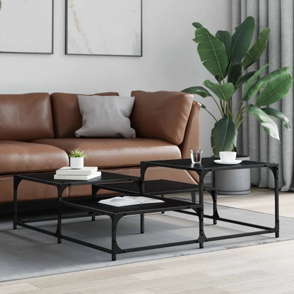 Tavolino da salotto Rovere Nero 107 x 107 x 40 cm 905693