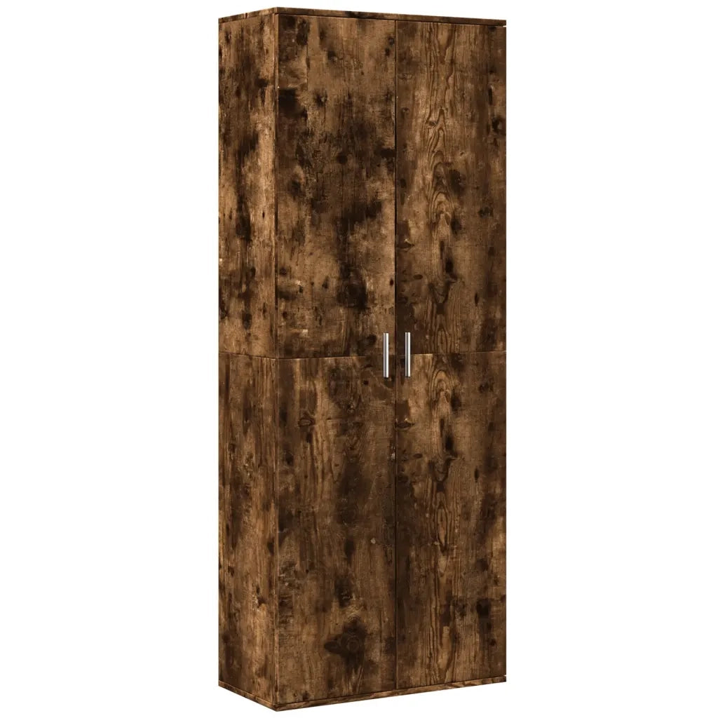 Credenza-Buffet-Armadio da cucina Rovere Fumo 70x35x180 cm in Legno Multistrato