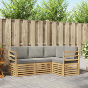 Set divani 4 pcs Bianco e Grigio Chiaro 185,5 x 126,5 x 73 cm