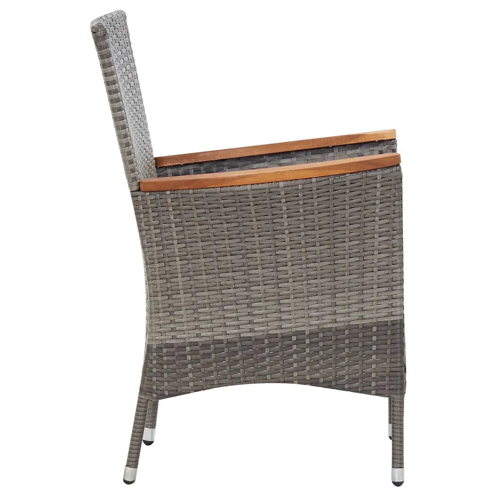 Set da Pranzo da Giardino 5 pz con Cuscini in Polyrattan Grigio 46085