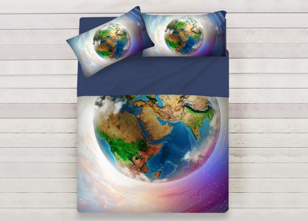 Lenzuola Copriletto Letto Sogni D'oro 100% Cotone Disegno Mondo D82 - Matrimoniale - Mondo D82