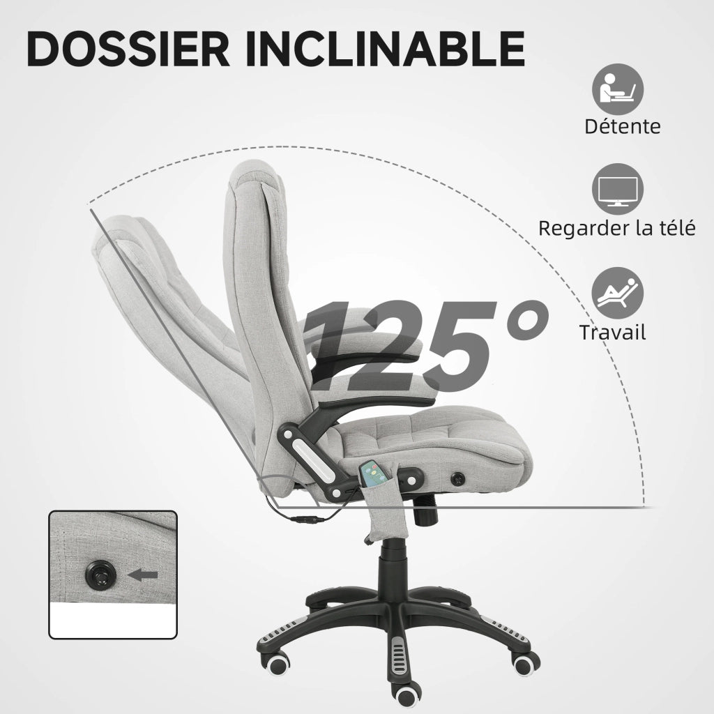 Poltrona Massaggiante Elettrica con Riscaldamento ¨C Zephmum ¨C Grigio