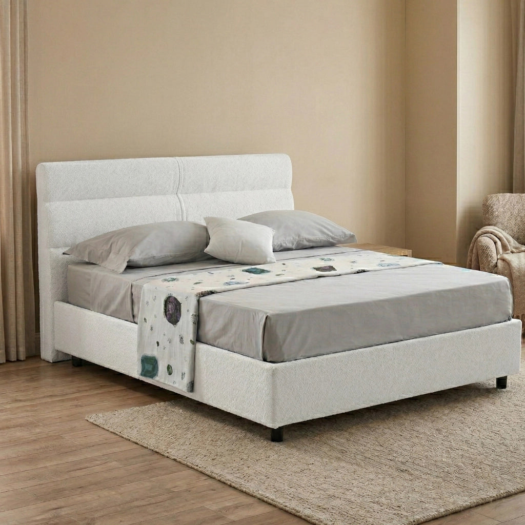 Brivio, Letto Piazza e Mezza Sfoderabile Made in Italy, Bianco