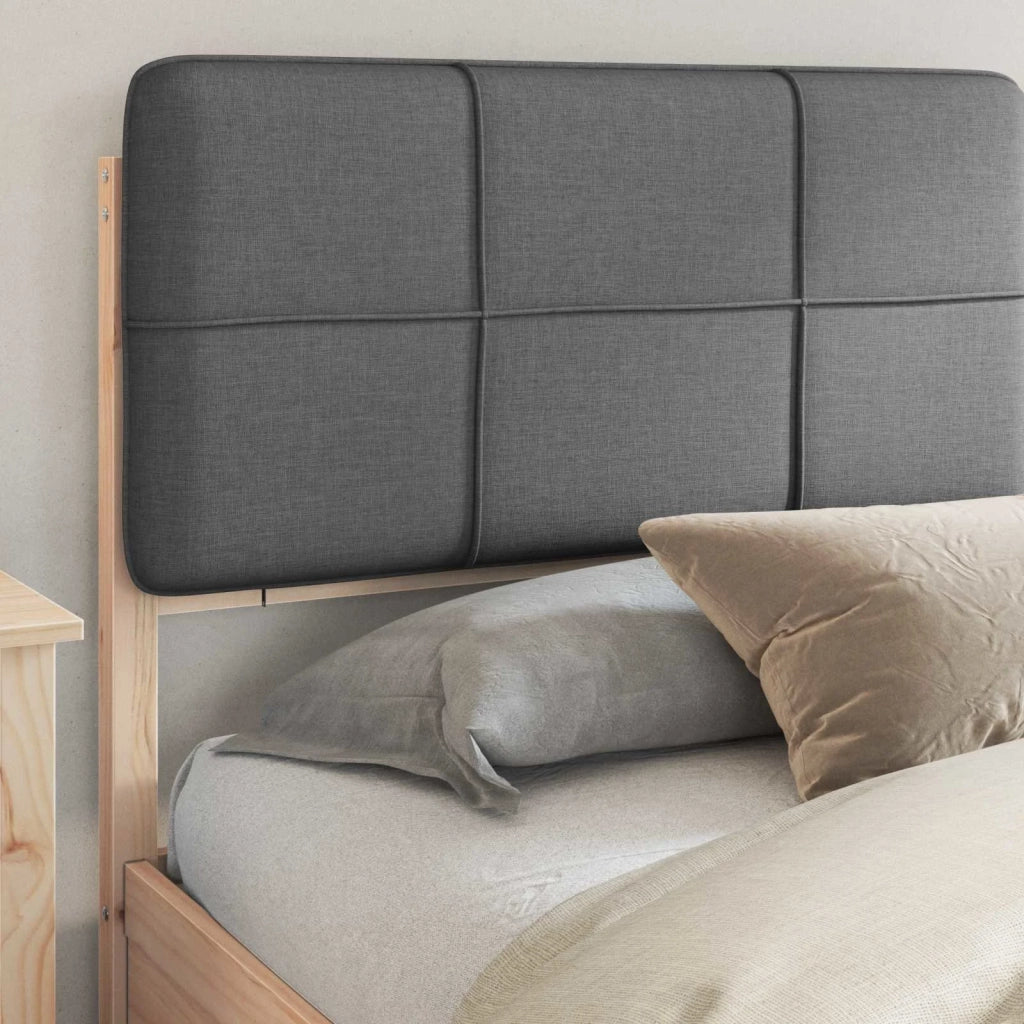 Letto con Testiera Rivestita Grigio scuro 200 x 200 cm 3398175