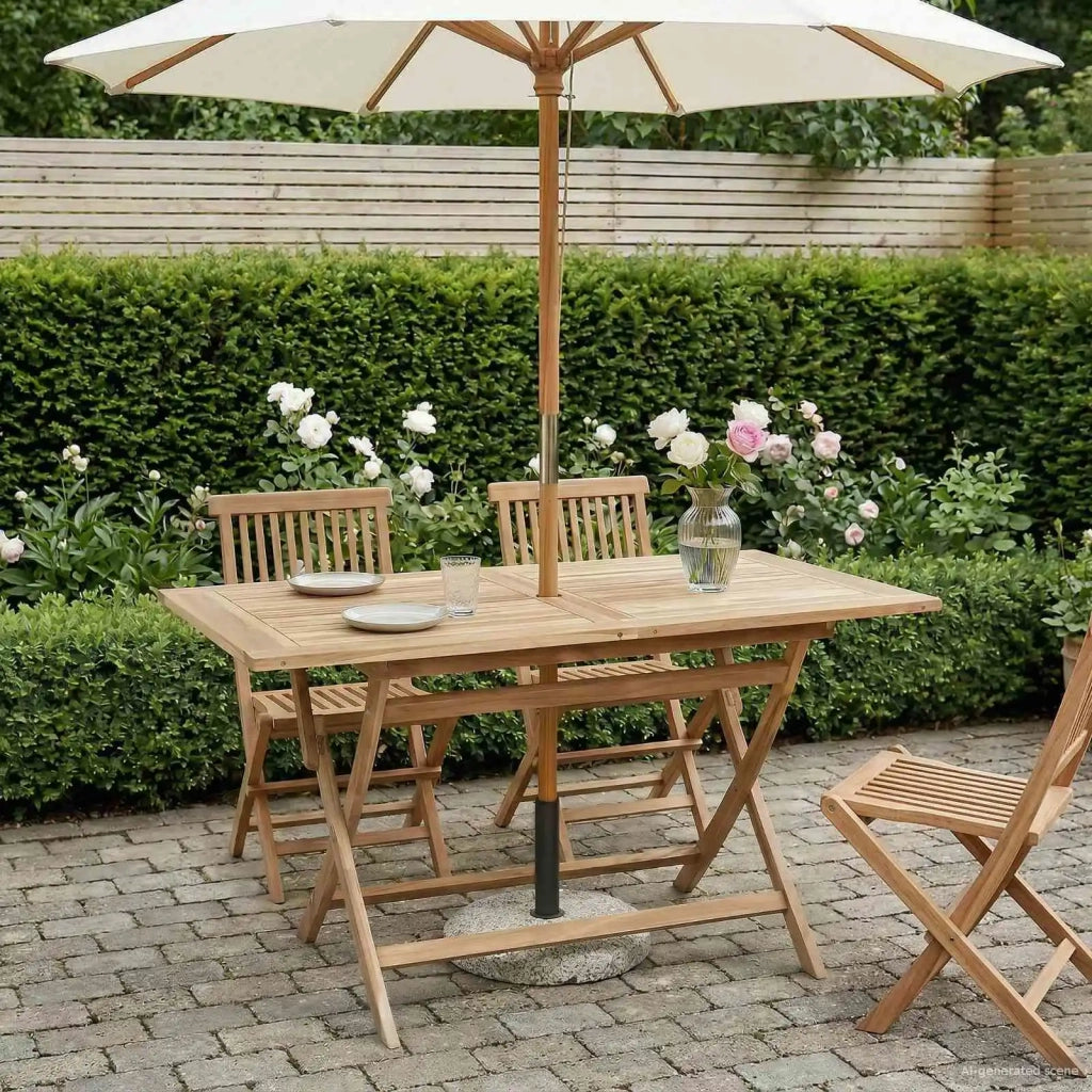 Tavolo da Giardino Pieghevole Naturale 120 x 70 x 75,5 cm 42028479
