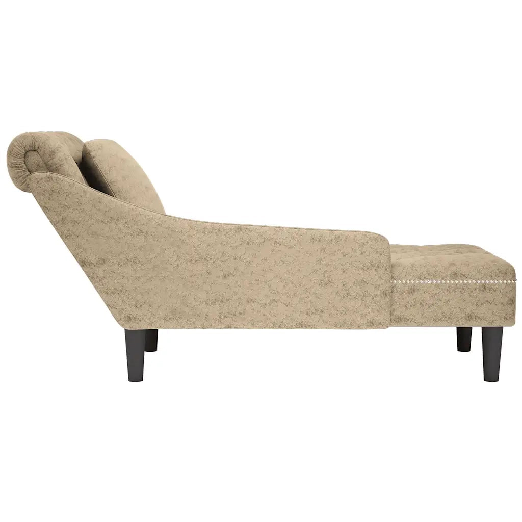 Sdraio con Cuscino e Bracciolo Destro Similpelle Grigio Chiaro CFW6409025
