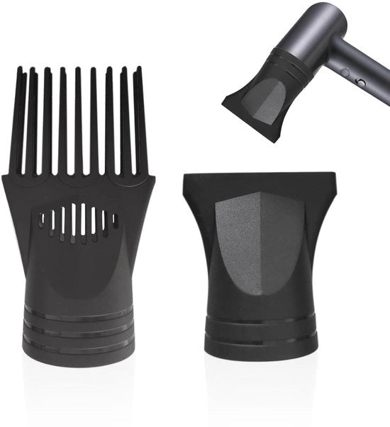 Asciugacapelli diffusore universale - Resistente a alte temperature - Nero - Diffusore asciugacapelli accessorio - Ideale per parrucchieri - 2 pezzi