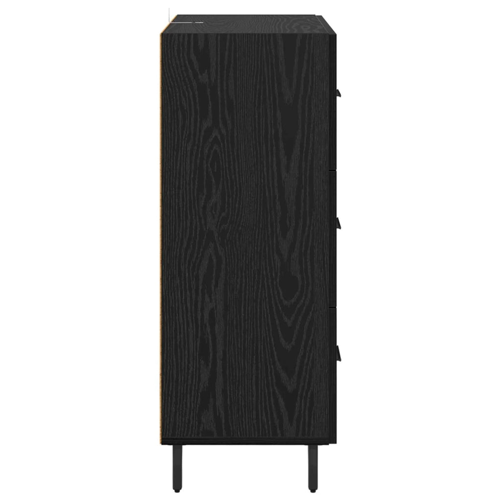 Credenza con cassetto Rovere Nero 69,5 x 34 x 90 cm 881515