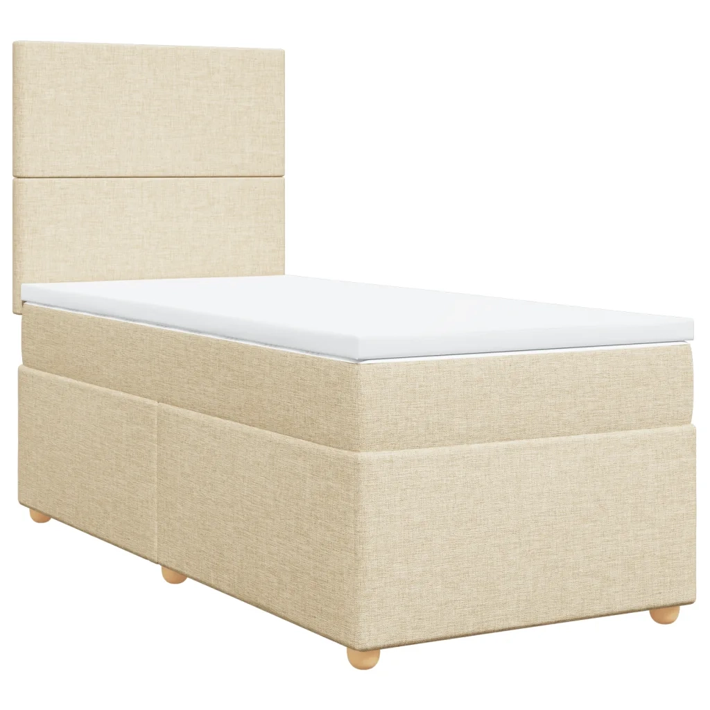 vidaXL Giroletto a Molle con Materasso Crema 80x200 cm inTessuto