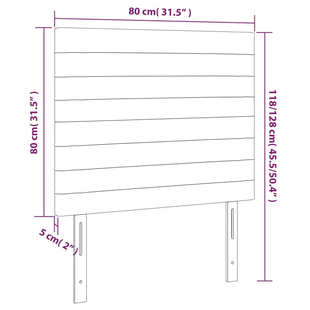 Testiera per letto Tortora 80x5x118/128 cm Tessuto 3116450