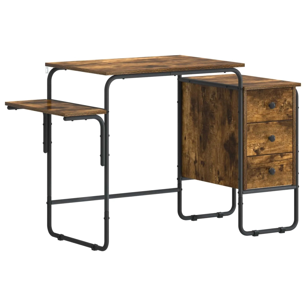 Scrivania con Spazio di Archiviazione Rovere Fumo 8007998