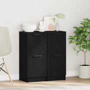 Credenze 2 pz in Rovere Nero, 30x30x70 cm, Realizzate in Legno Ingegnerizzato