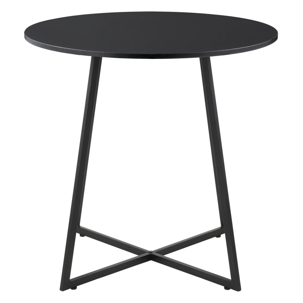 Tavolo da Pranzo Vaggeryd con Piano Tondo Ø80 - Nero [en.casa]