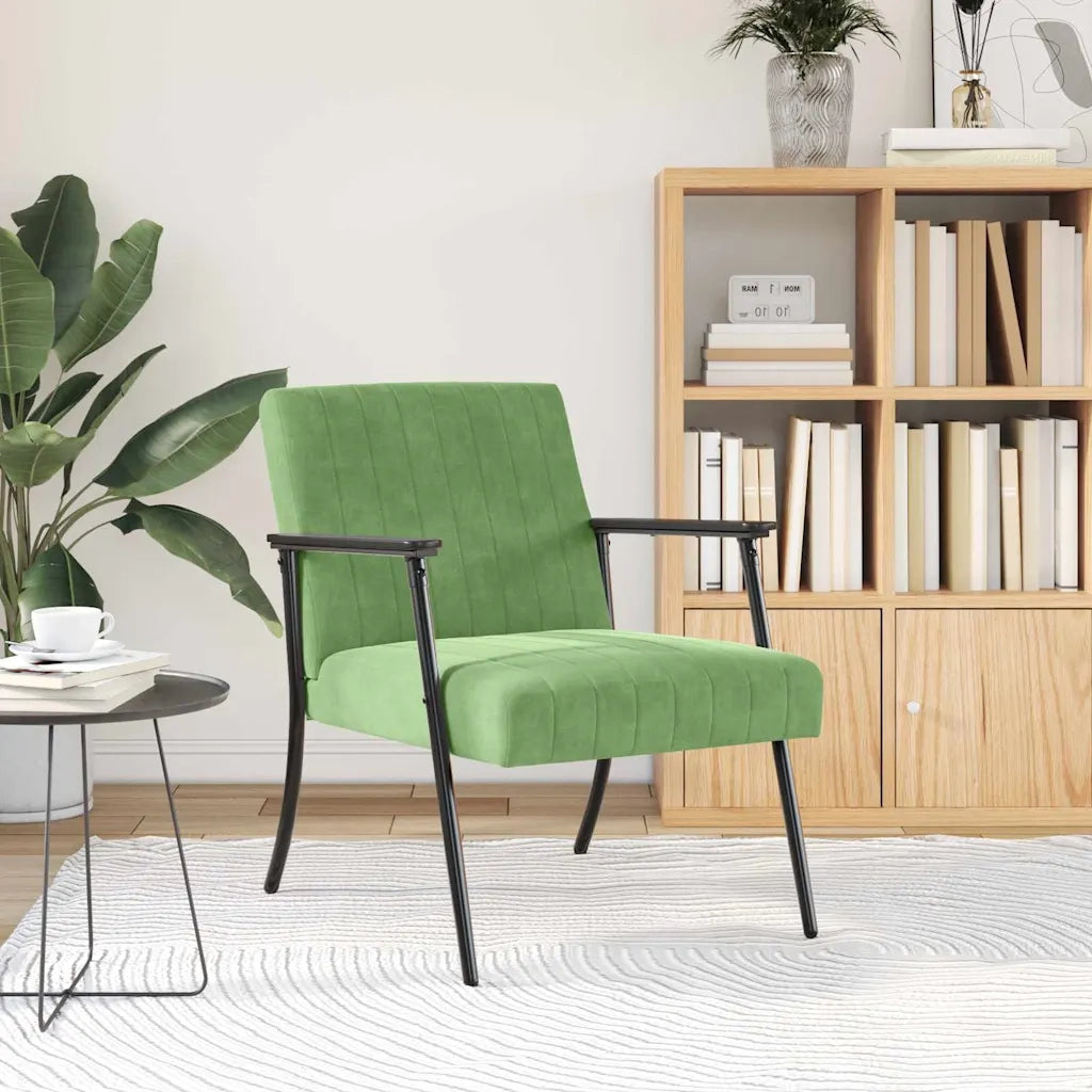 poltrona Verde chiaro 59 x 75 x 78 cm Velluto