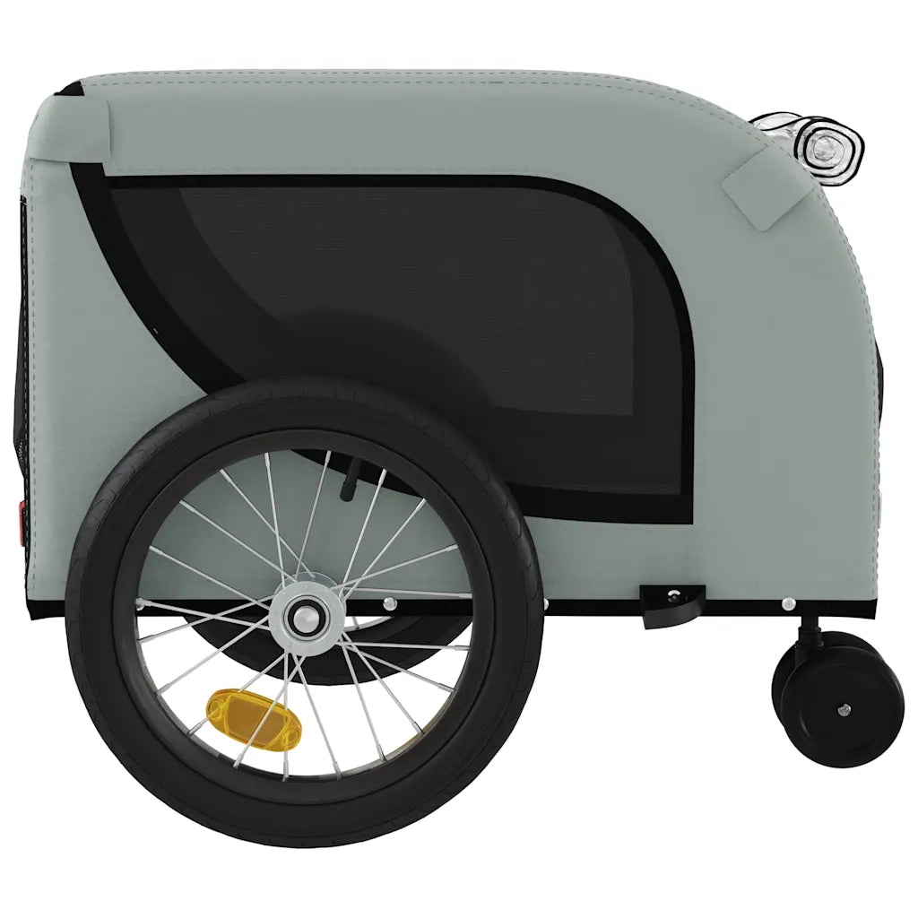 Rimorchio da Bici per Animali Grigio e Nero Oxford e Ferro CFW5480672