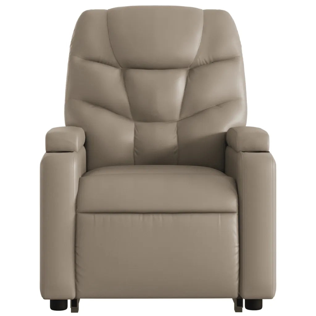 Poltrona Alzapersone Massaggi Reclinabile Cappuccino Similpelle 3204671