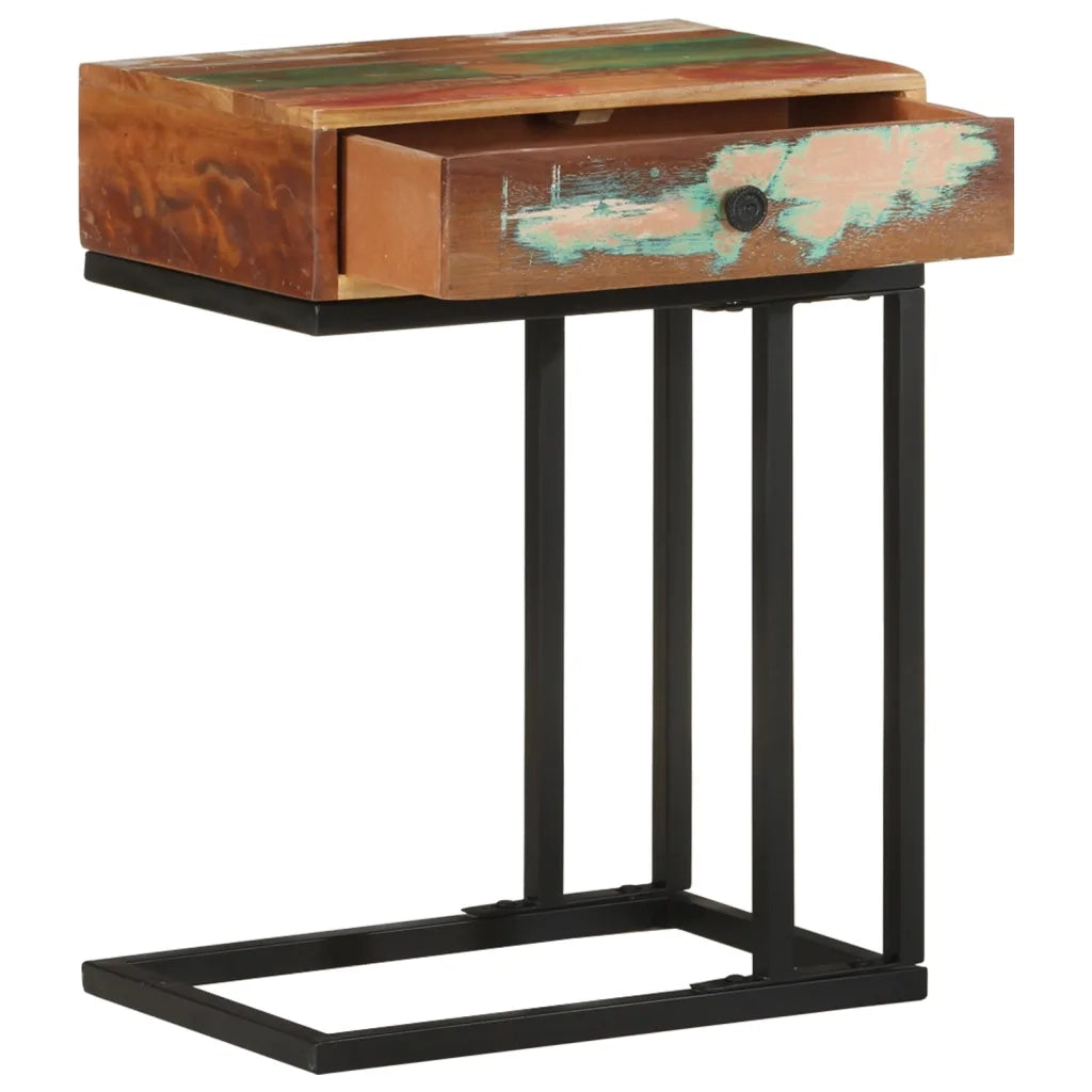 Tavolino Laterale | Tavolo laterale a Forma di U 45x30x61 cm in Legno di Recupero