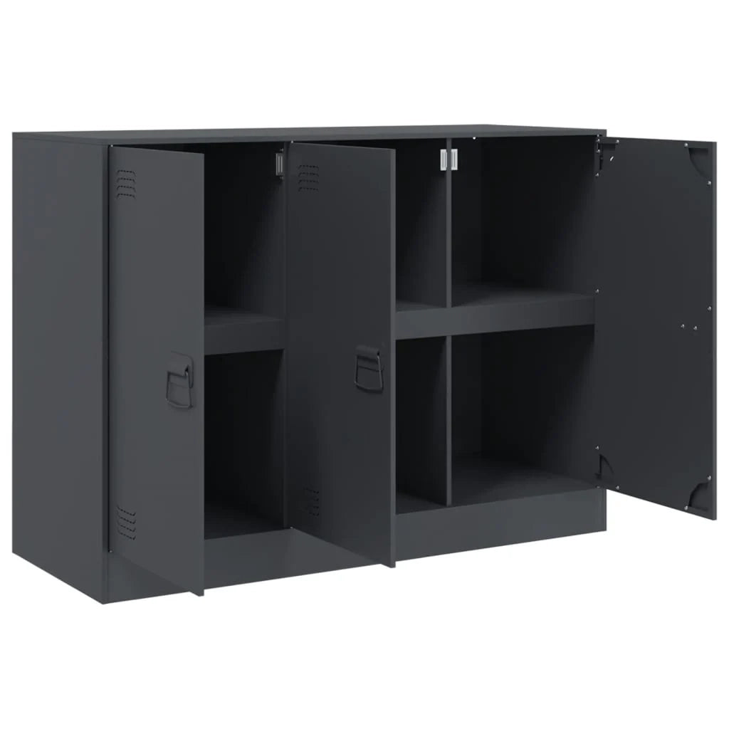 Buffet credenza cassettiera armadio mobile contenitore organizer per cucina soggiorno salotto 99 x 39 x 73 cm acciaio antracite 02_0029714