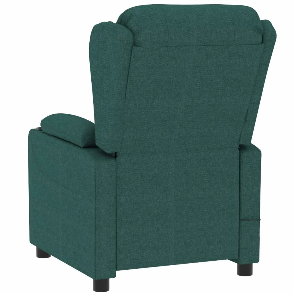 Poltrona Elettrica Reclinabile-Divano Sedia Verde Scuro in Tessuto 699539