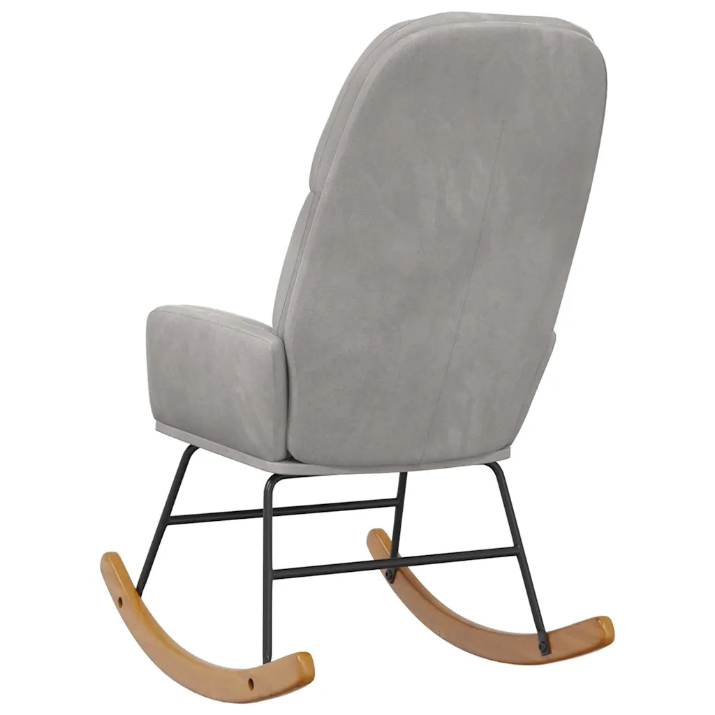 Sedia a Dondolo Grigio Chiaro in Velluto CFW2312736