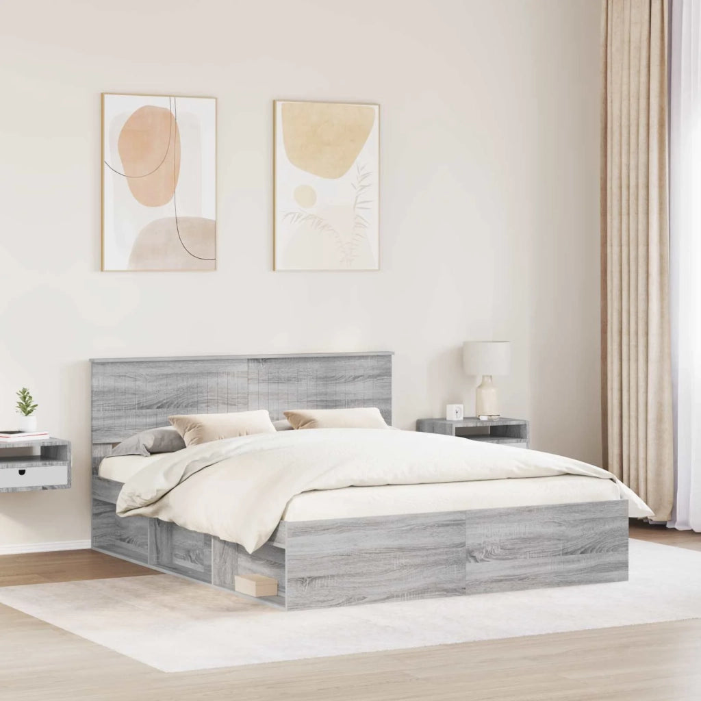 Struttura del letto Grigio Sonoma 160 x 200 cm Pino massello 3410578