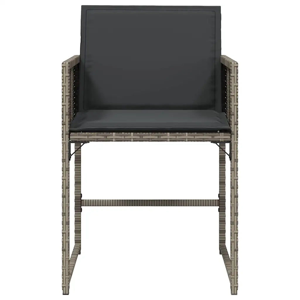 Sedie da Giardino con Cuscini 4 pz | Sedie da Esterno Grigio in Polyrattan