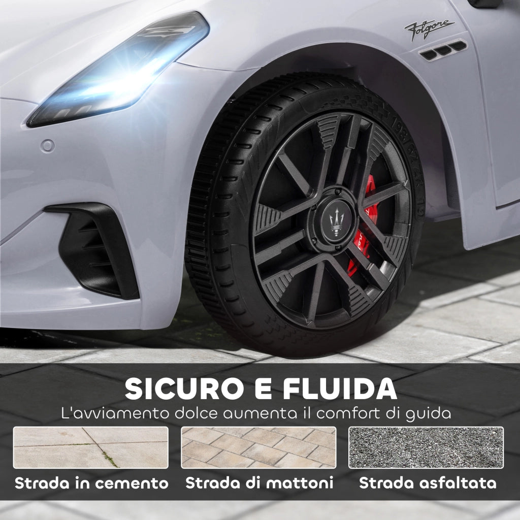 Macchina per Bambini 12V Maserati Gran Turismo Folgore con Telecomando, Et¨¤ 3-5 Anni, Grigio