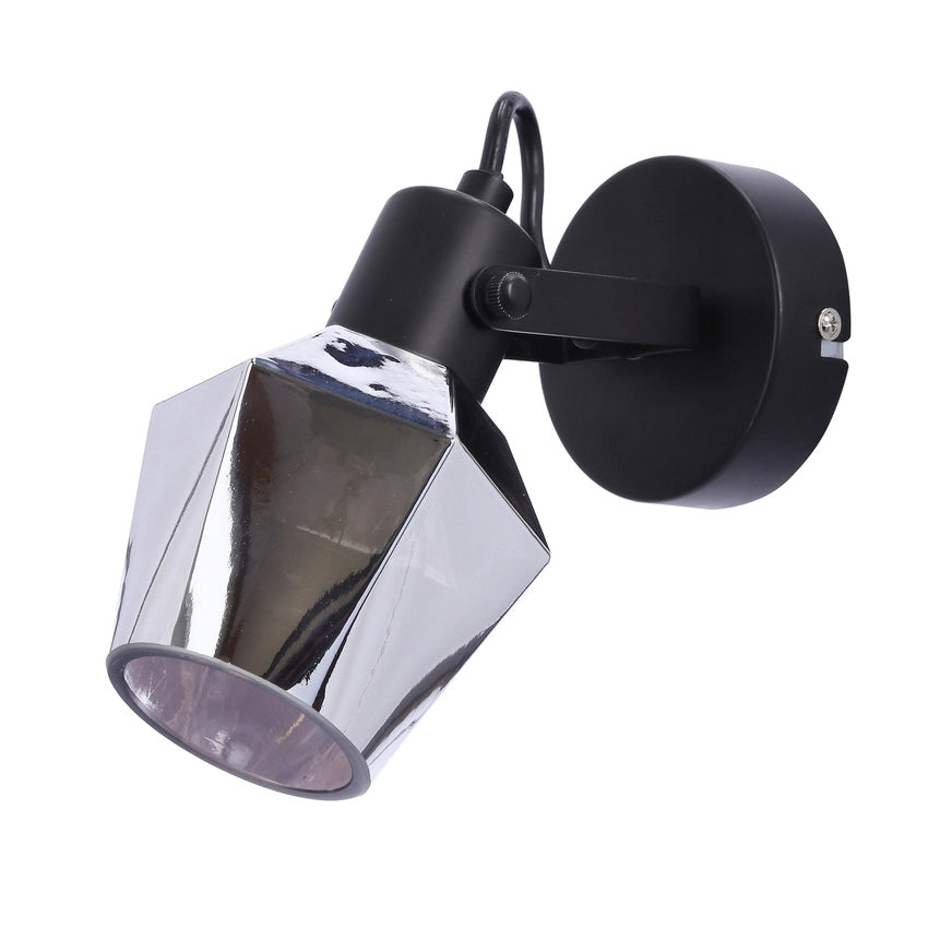 Applique da parete Candellux Randi nero vetro fumé E14 15W