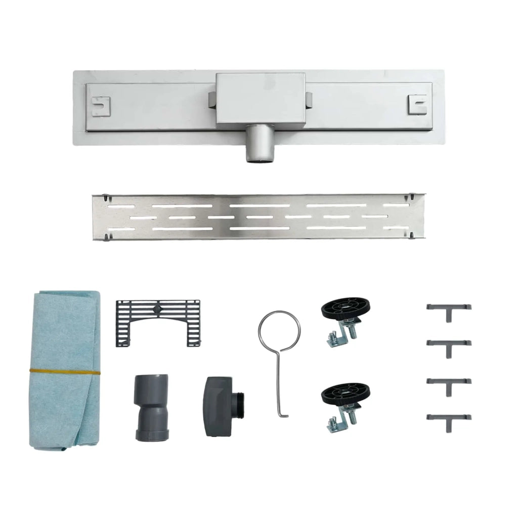 Drenaggio doccia con design a striscia Argento 50 cm CFW9688777