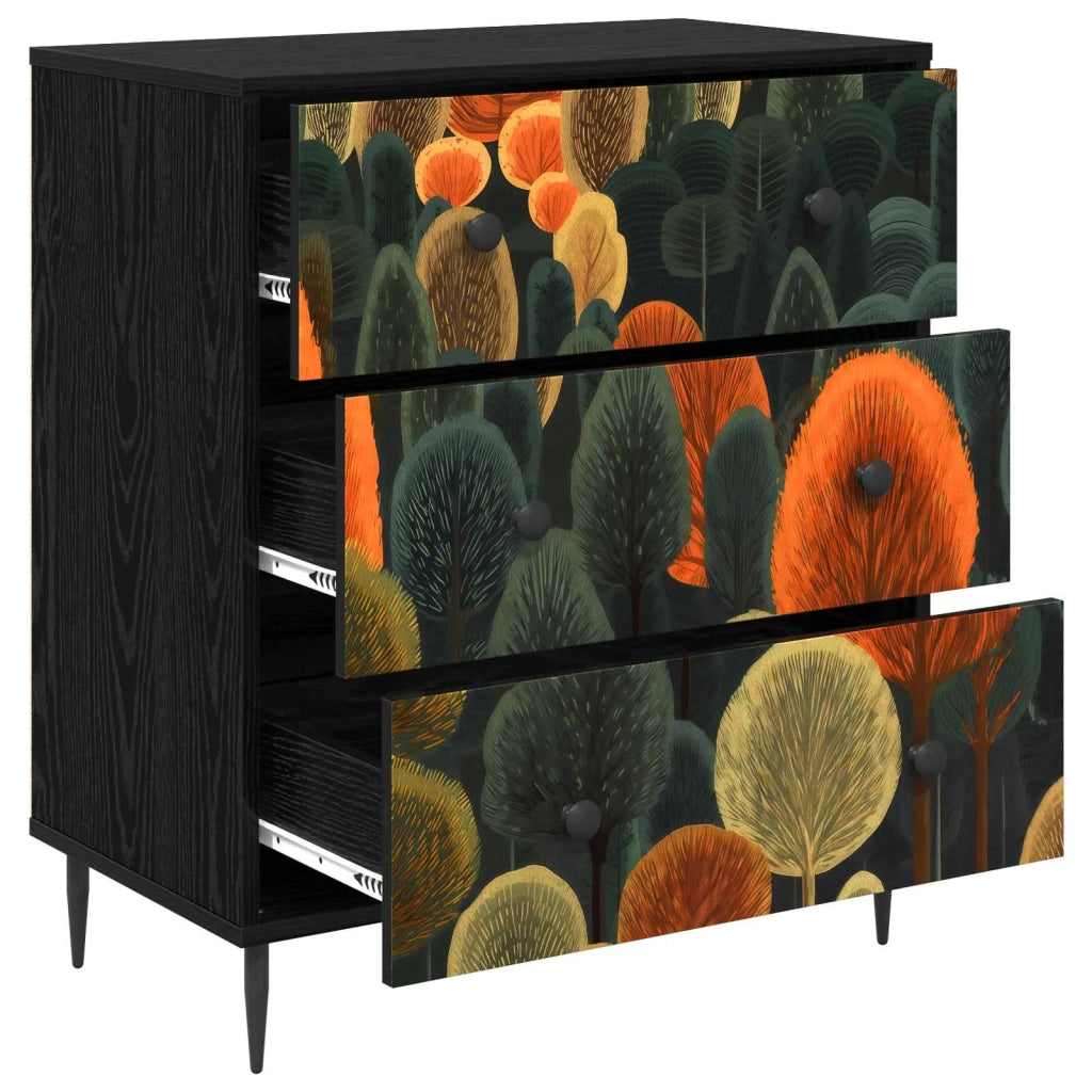 Cassettiera ZAANDAM Stampa boschiva 66 x 36,5 x 76 cm 8007380