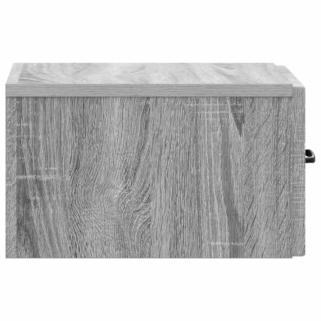 Mobiletto da notte a muro 2 pcs Grigio Sonoma 34,5 x 33 x 20 cm