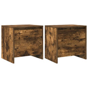 Set di 2 Comodini | Armadio da Notte | Mobiletto da notte Rovere Fumo 45x34x44,5 cm in Truciolato