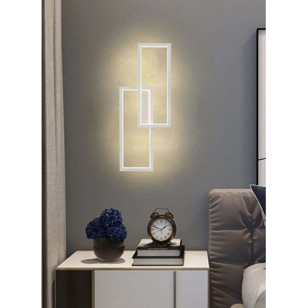 Trade Shop - Applique Led Da Parete 32w 2 Rettangoli Aperti Luce Calda Fredda Naturale Aq25-b -
