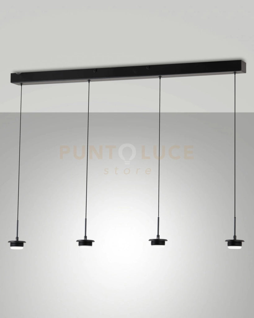 3804-48-101 MONTATURA NERA COMPLETA LINEARE A LED CCT 2700K - 3000K - 4000K- 28W - 3000 lm 4 LUCI DIMMERABILE