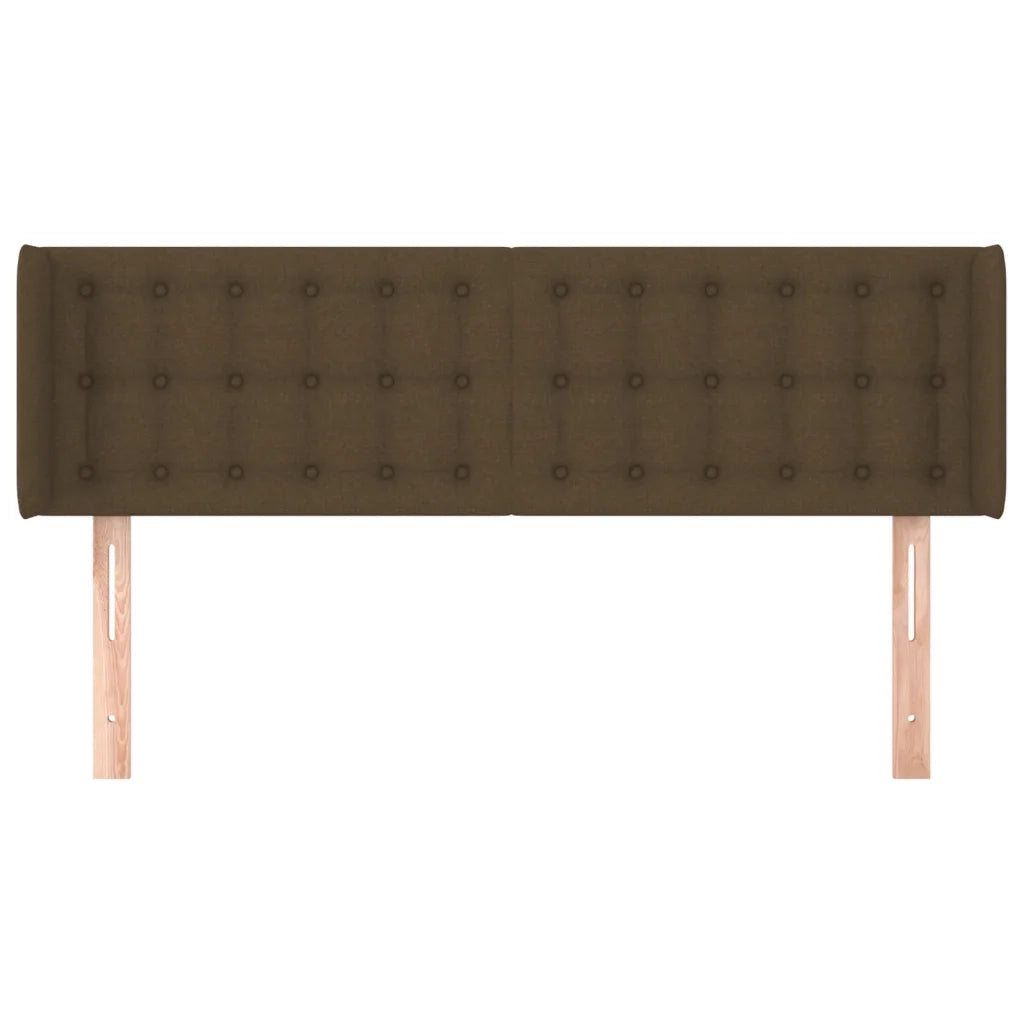 Testiera | Testata ad Orecchio Marrone Scuro 147x16x78/88 cm in Tessuto