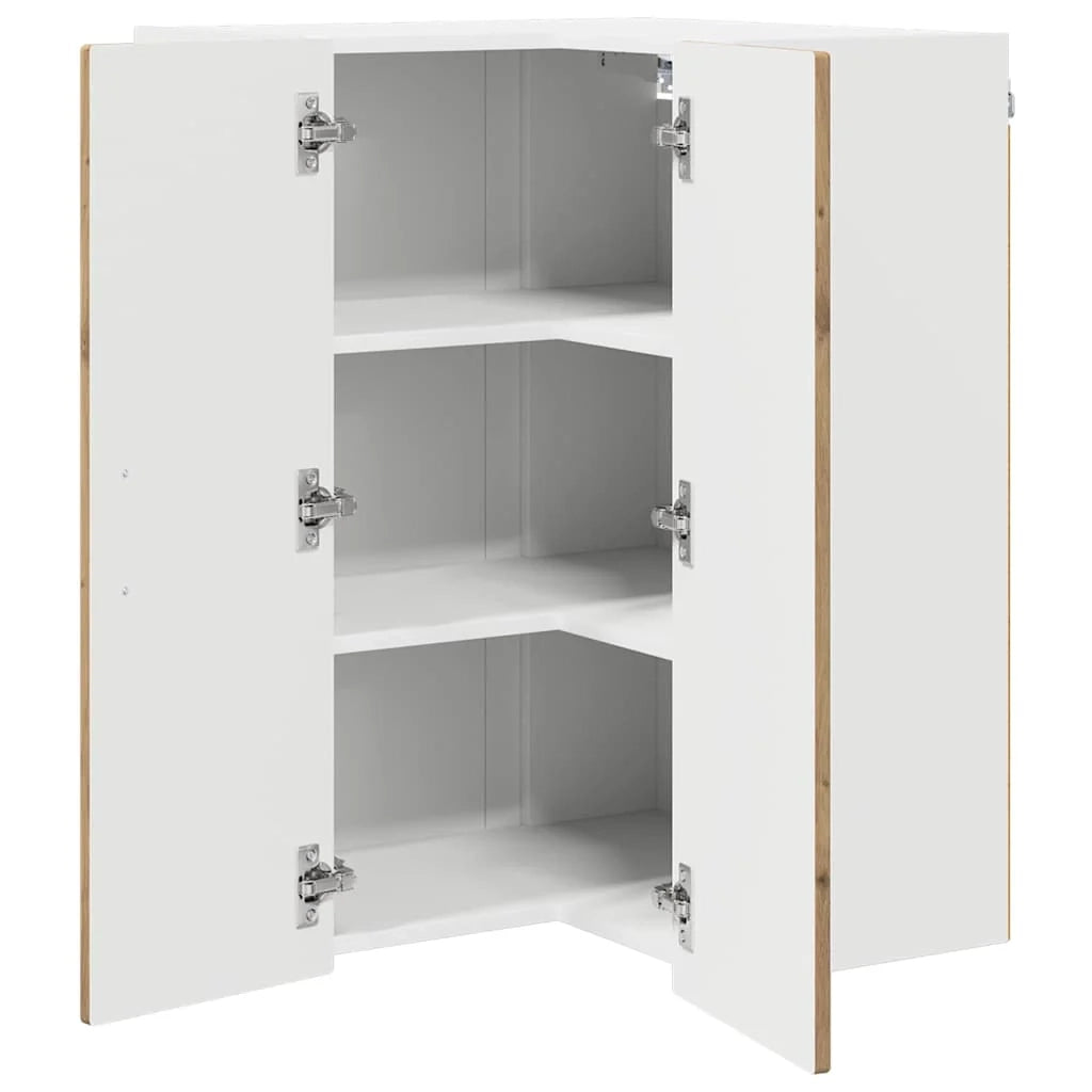 Mobile da cucina moderno a parete con 3 ripiani 57 x 57 x 80 cm finitura rovere ingegnerizzato realizzato artigianalmente 02_0054427