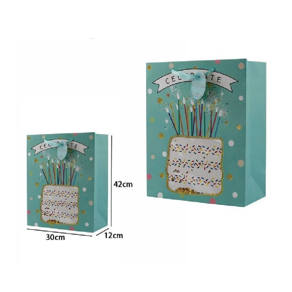 Trade Shop - Set 3 Pz. Buste Busta Da Regalo 30x42x12cm 65911 Varie Fantasie Compleanno Festa -