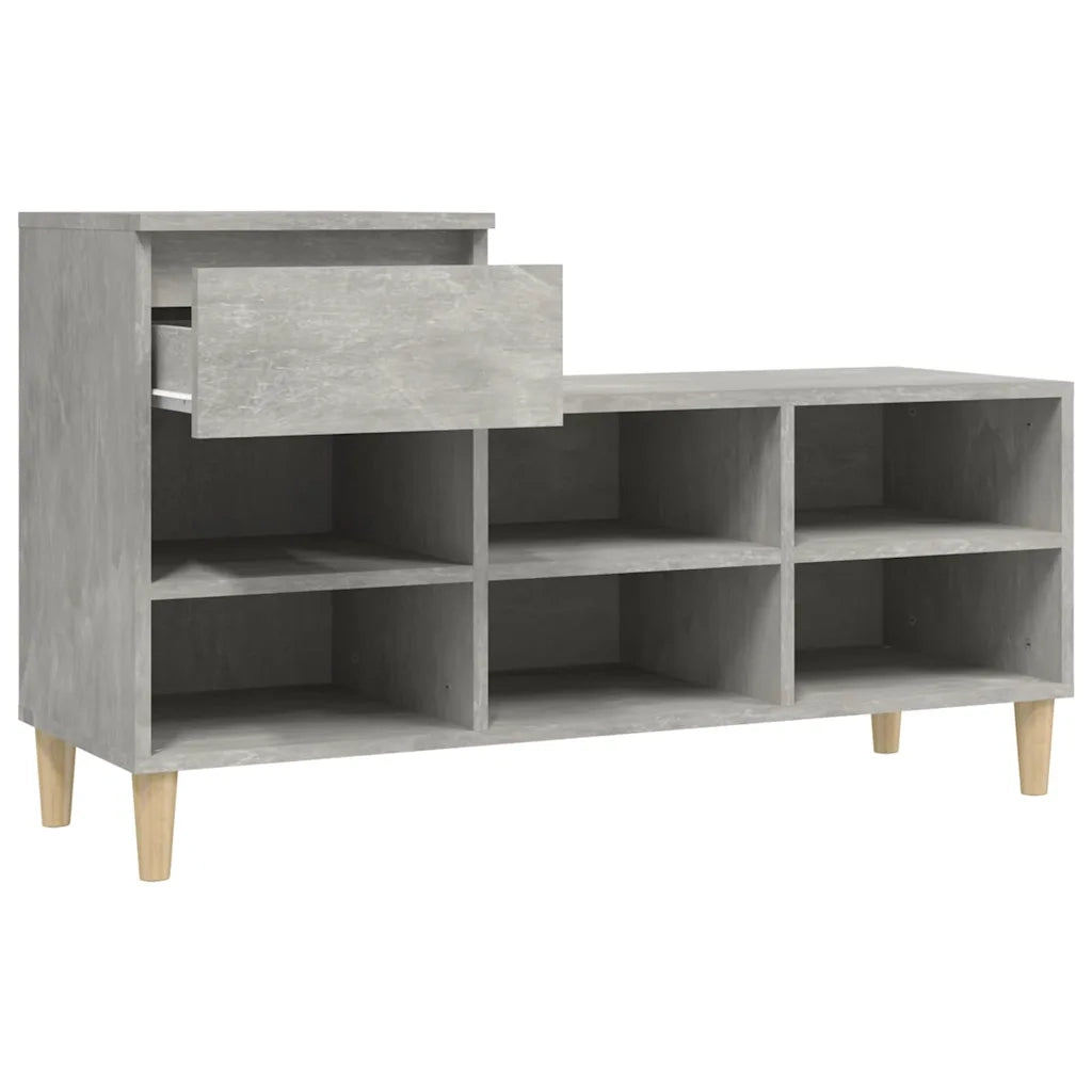 Armoire à chaussures Gris béton 102x36x60 cm Bois d'ingénierie