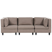 Divano moderno modulare a 3 posti imbottito tessuto poliestere marrone con schienale imbottito stile moderno classico