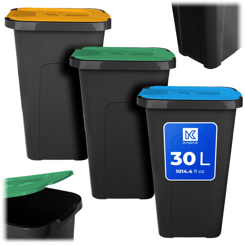 KADAX Zestaw koszy Sorta 30L czarno-zielony 35557