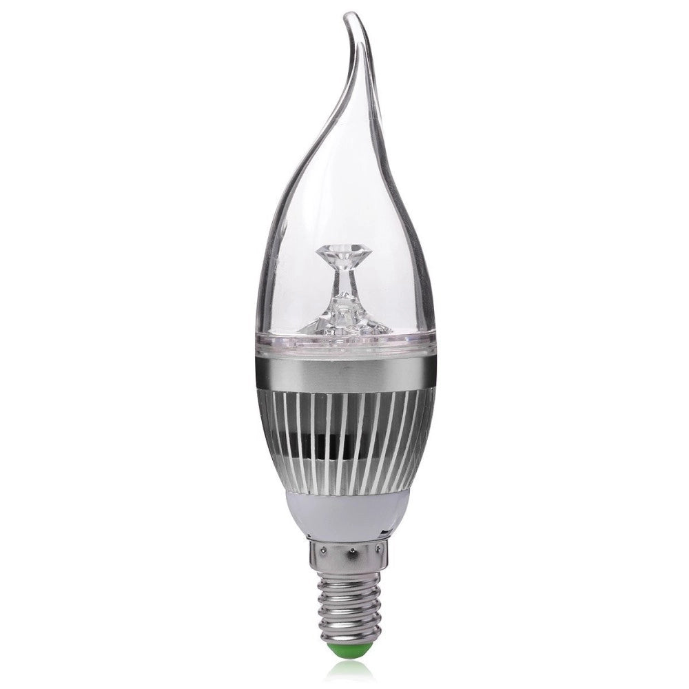 Trade Shop - Lampadina A Candela Colpo Di Vento Da 3w Attacco E14 Bulbo Piccolo Luce Calda -