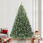 Albero di Natale artificiale con 300 LED Verde 240 cm PE e PVC